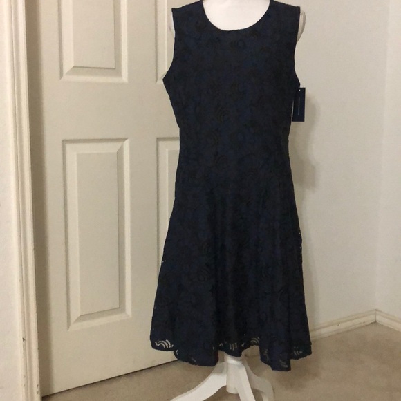 Tommy Hilfiger Sleeveless Lace Fit Flare Dress - Picture 2 of 9